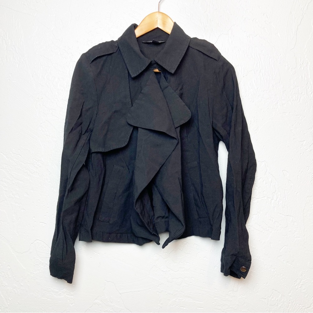 simply vera wang black ruffle blazer size medium